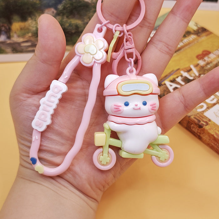 Wholesale Cute Cat Keychain Car Pendant Creative Keychain School Bag Cartoon Pendant Men and Women Small Gifts