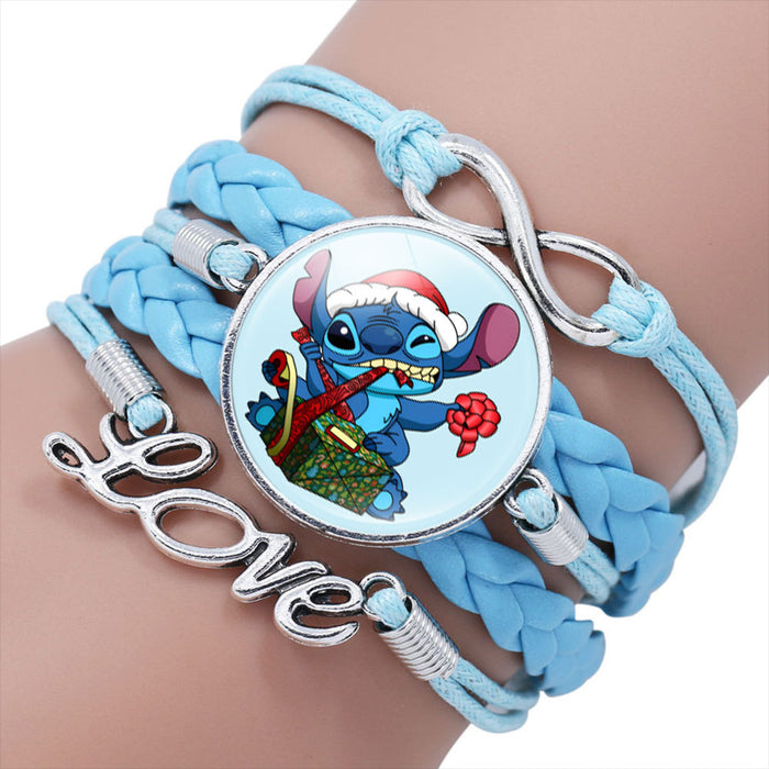 Wholesale Cartoon Braided Multi-layer Gemstone Cowhide Bracelet JDC-BT-NH021