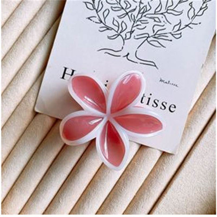Wholesale Cream Jelly Contrasting Color Flower Hair Clips