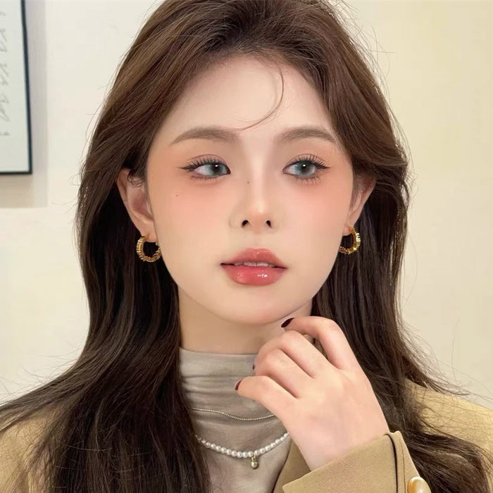 Wholesale Golden Small Square Broken Silver Hoop Earrings