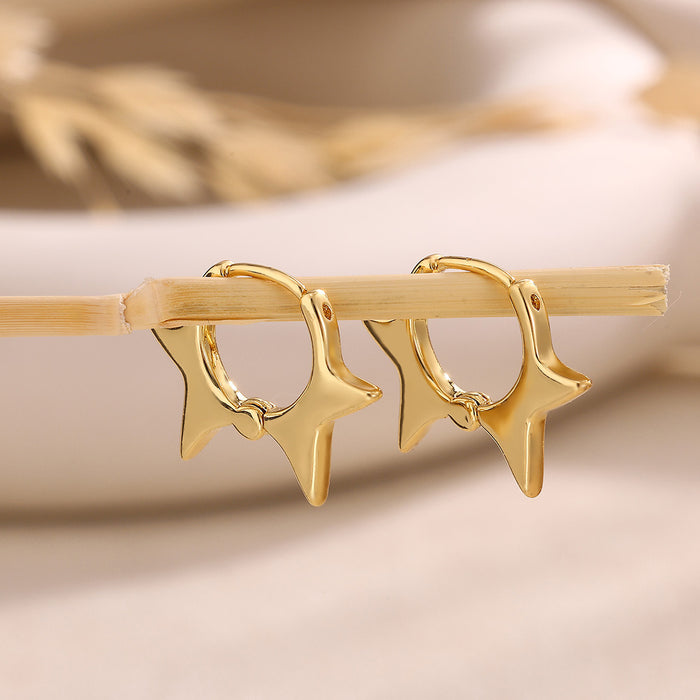 Wholesale Star Earrings ,  Unique Personal Style,  Metallic and Cool-Toned Fashion Accessory