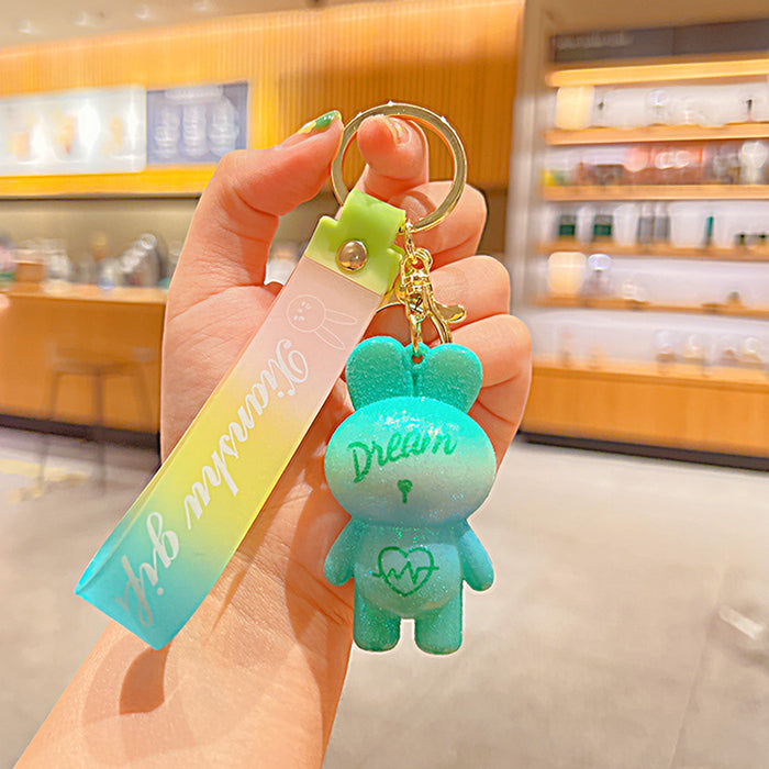 Wholesale Silicone Cute Rabbit Doll Keychain JDC-KC-KuM014