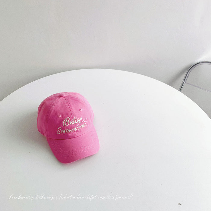 Wholesale Children's baseball cap, letter bow embroidery, baby sun protection, duck tongue cap