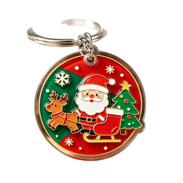 Wholesale Christmas Design Bear and Santa Acrylic Keychain Trendy Bag Charm Gift Accessory MOQ≥2