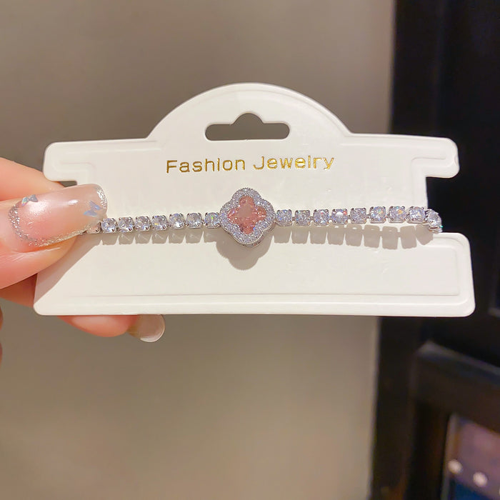 Wholesale Flower Heart Zircon Bracelet Trendy Modern Women Jewelry Accessory