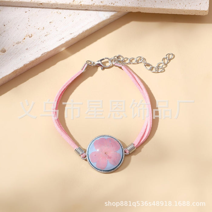 Wholesale Drip resin retro dried clover bracelet popular jewelry