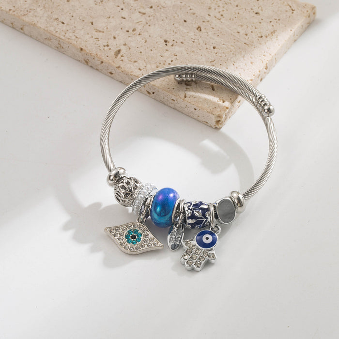 Wholesale Stainless Steel Evil Eye Pendant Bracelet