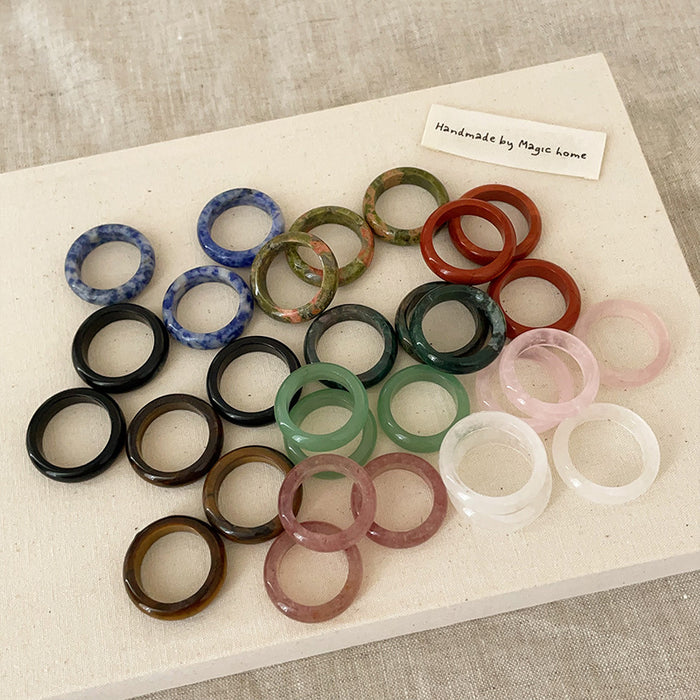 Wholesale Natural stone ring, niche personality, simple and versatile temperament, ring ring, ring