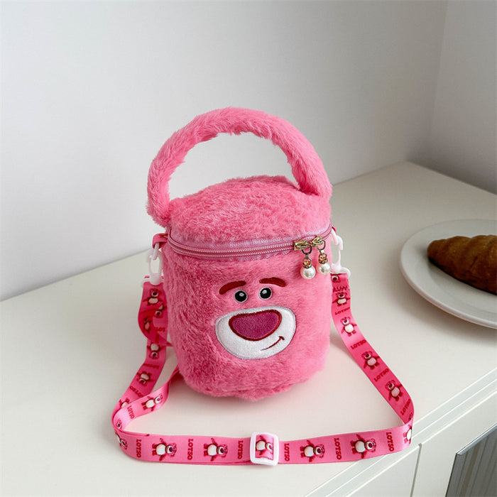 Wholesale Cute plush  bucket bag cartoon girl portable small bag