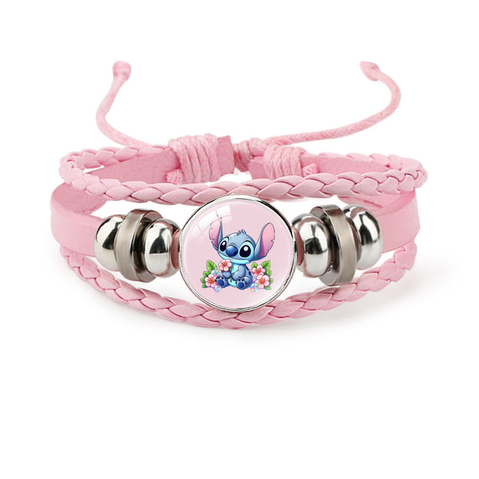 Wholesale Cute Cartoon Multi-Layer Braided Leather Beaded Bracelet