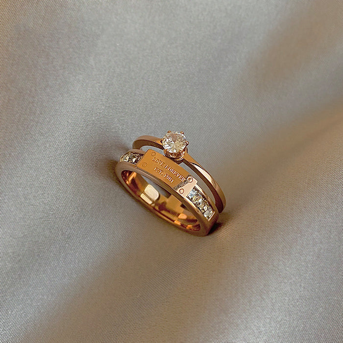 Wholesale titanium steel double-layer adjustable ring