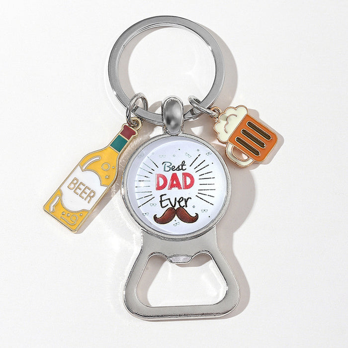 Wholesale Father's Day Beer Bottle Opener Alloy Keychain JDC-KC-HuiWen016