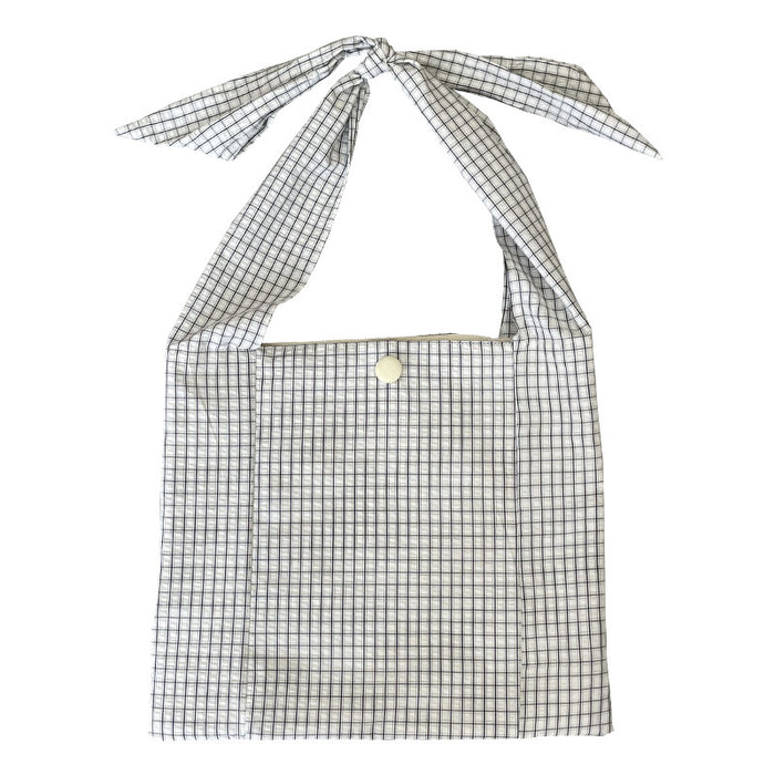 Wholesale Checkered shoulder bag, simple and versatile, lace up crossbody bag, large capacity casual tote bag