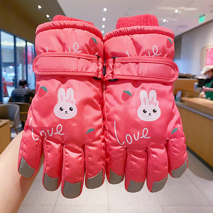 Wholesale Cartoon Windproof and Antifreeze Fleece-Lined Gloves