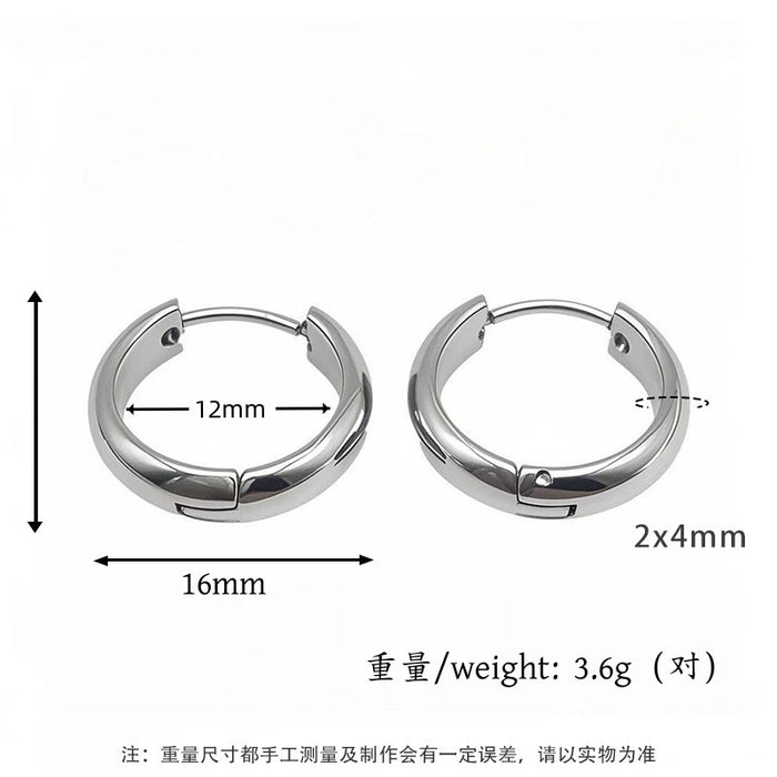 Wholesale Geometric earrings with ear loops, niche and high-end, non fading titanium steel earrings