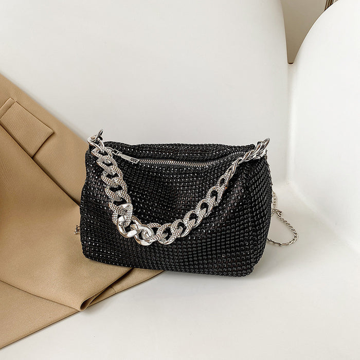 Wholesale Bright Diamond Cylinder Bag Full Diamond Shoulder Crossbody Bag JDC-SD-MingShuo002