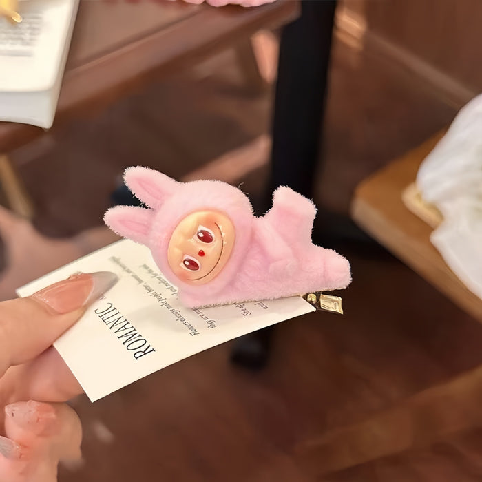 Wholesale Plush side lying fabric accessories, hair clips, cute hair clips, plush toys