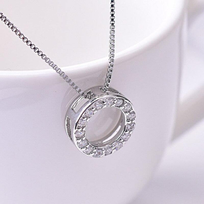 Wholesale Round Pendant Necklace Personalized Geometric Simple Clavicle Chain Women's Accessories