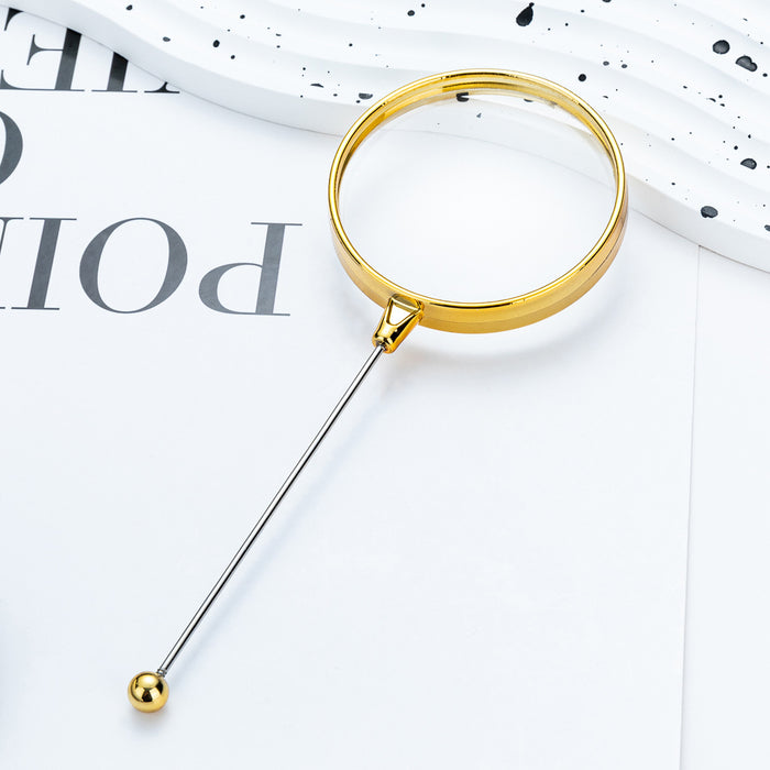 Wholesale DIY beaded magnifying glass for elderly people to read plastic magnifying glass for students to play with