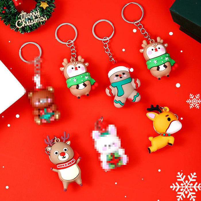 Wholesale  PVC soft rubber key chain pendant cartoon snowman doll bag ornaments