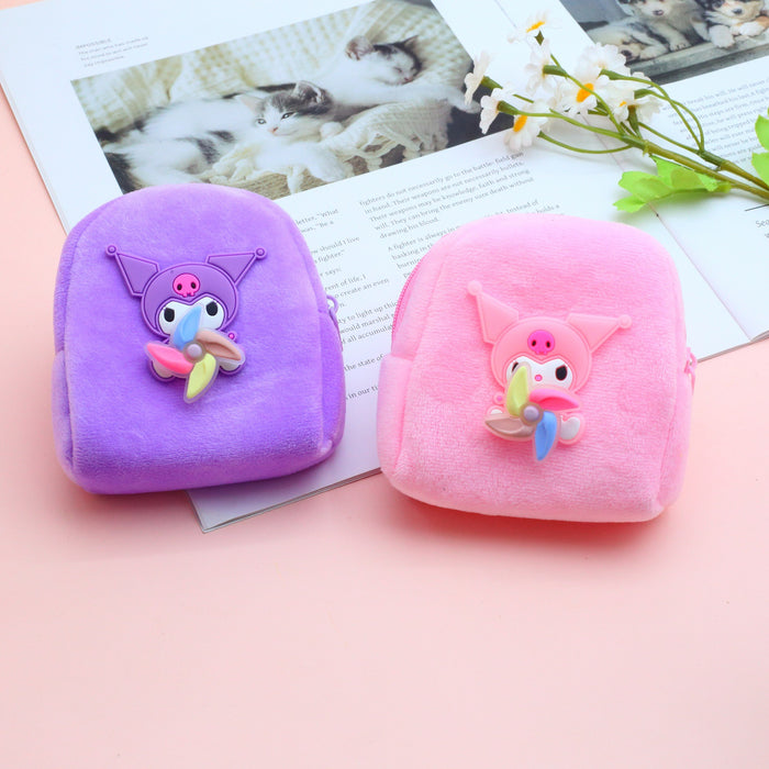 Wholesale Pink Plush Cartoon Coin Purse Cute Windmill Design
