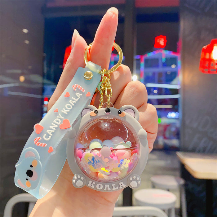 Wholesale Acrylic Oil-Filled Candy Koala Keychain