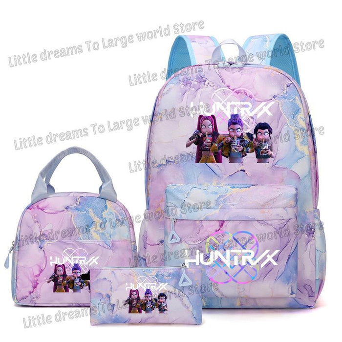 Wholesale Children' s KPOP Series Multi-Color Backpack Bags Three-Piece Set