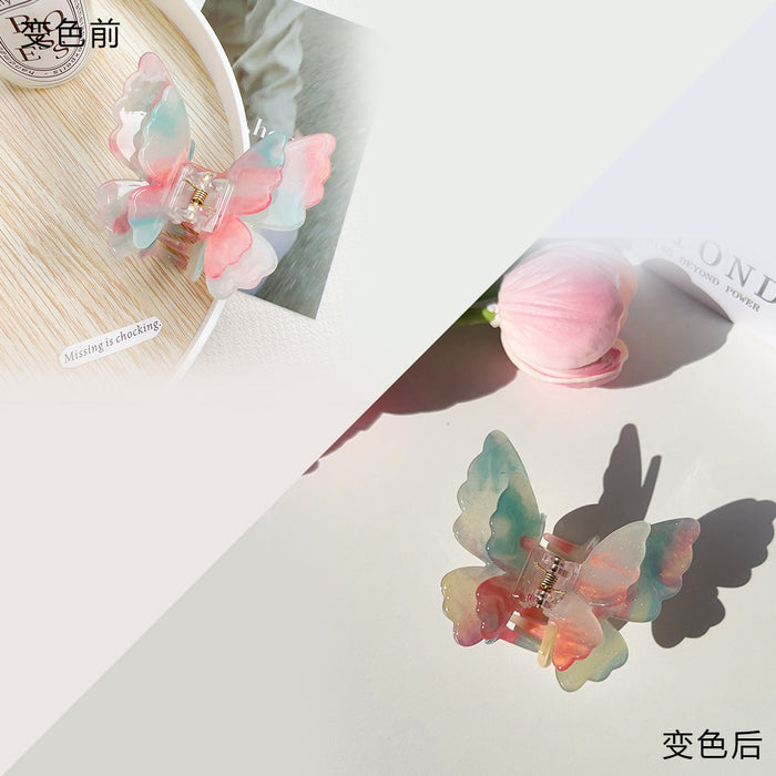 Wholesale Trendy Double-Layer Butterfly Hair Clip Acrylic Hair Accessory