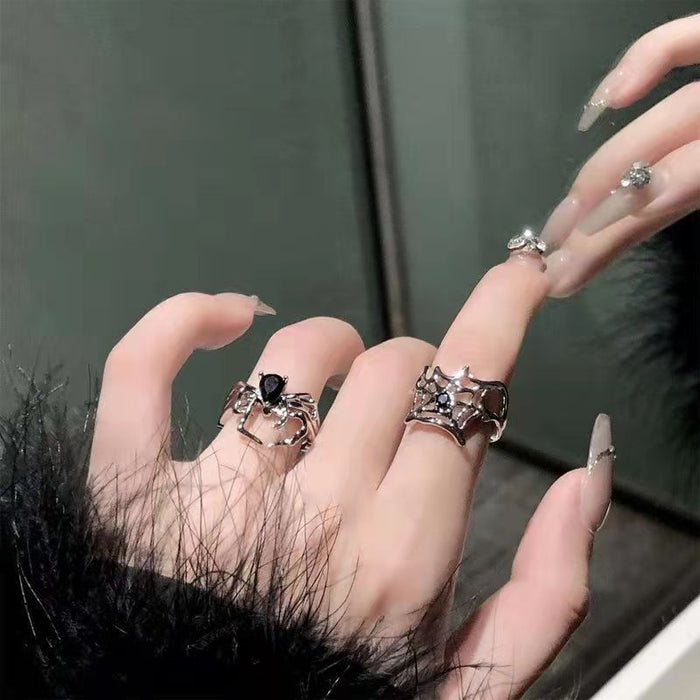 Wholesale Small niche design, open mouth personality ring, personality ring