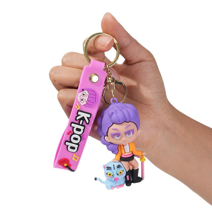 Wholesale Trendy K Pop Witch Girl Group Cartoon  PVC Keychain Backpack Pendant Bag Charm For Everyday Styling