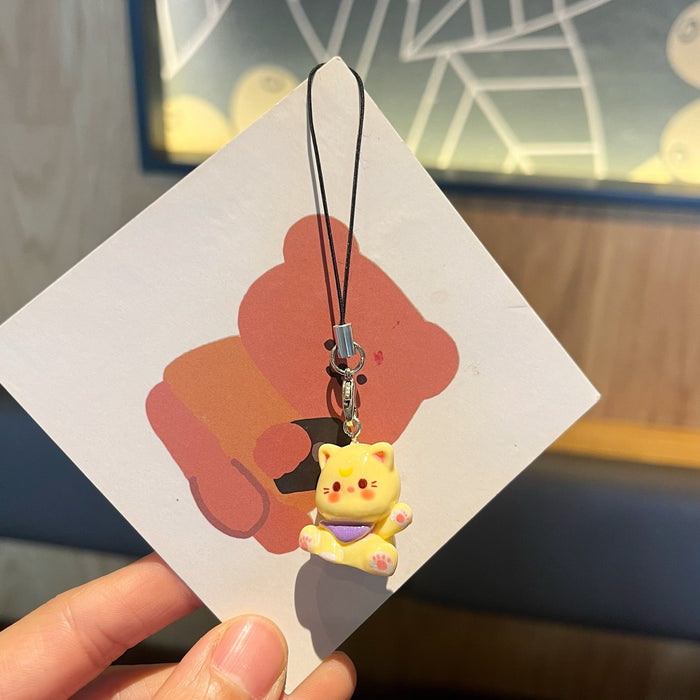 Wholesale New Cartoon Cute Kitten Phone Chain Keychain Student Girl Bag Pendant