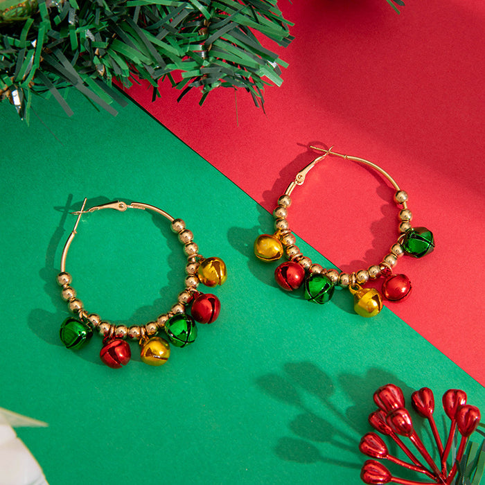 Wholesale Alloy Electroplated Christmas Bell Earrings Geometric Design Party Wear Gift MOQ≥2