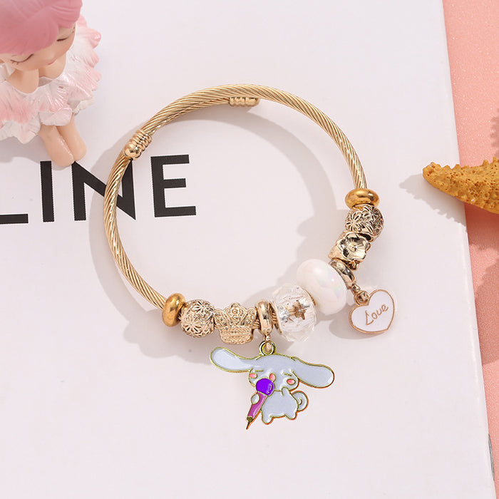 Wholesale Stainless Steel Cartoon Charm Bracelet Adjustable Pendant Jewelry Gift MOQ≥2