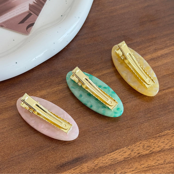 Wholesale Rhinestone Oval Hairpin Side Clip Acetic Acid Duckbill Clip Advanced Sense Bangs Clip