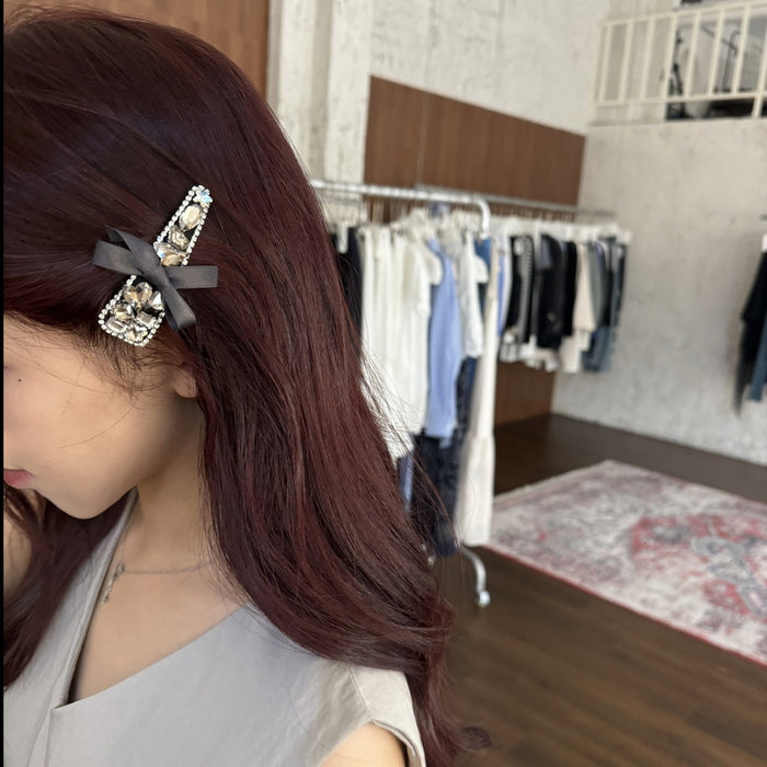 Wholesale Advanced Rhinestone Hairpin  Bow Side Clip Headwear
