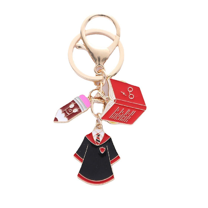 Wholesale Graduation Season College Uniform Book Badge Alloy Keychain JDC-KC-HuiWen013