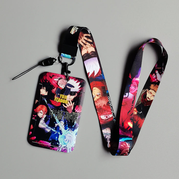 Wholesale 10pcs Anime Bus Card Holder Hard Mobile Phone Lanyard Keychain