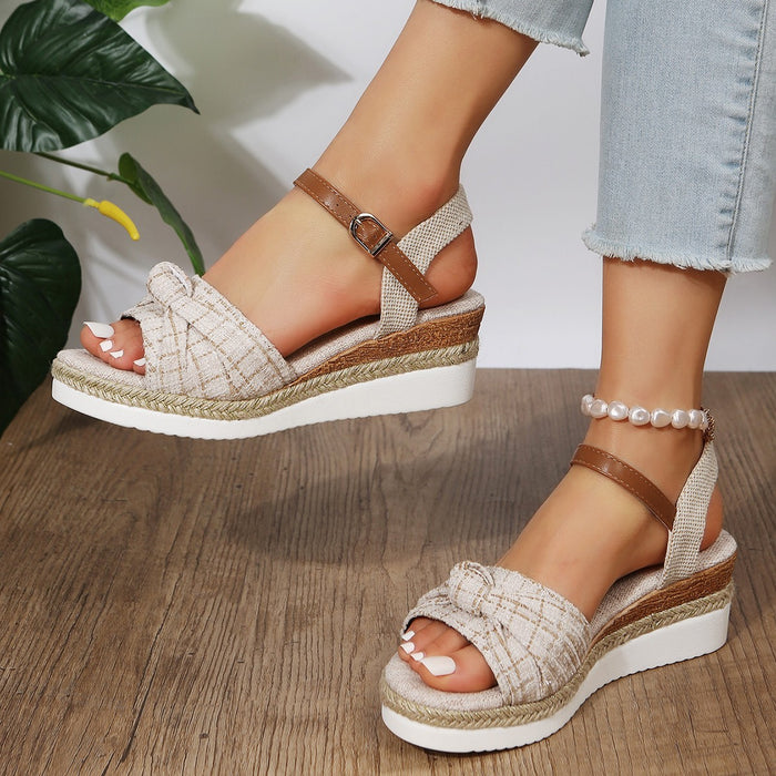 WholeSDle Summer PU Wedge Heel Thick Sole SDndals JDC-SD-Xinlan005