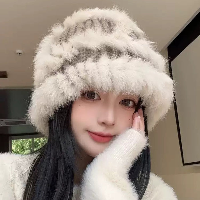 Wholesale Knitted fisherman ear protection, knitted warm woolen hat, plush hat