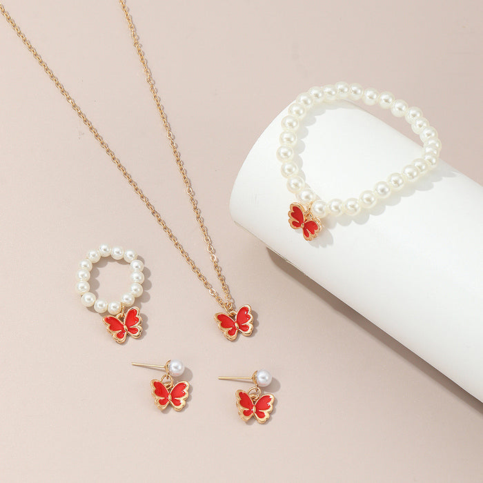 Wholesale Butterfly Non-fading Necklace Set Combination JDC-NE-Zhuoa002