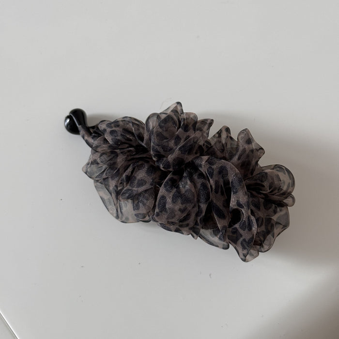 Wholesale Gentle Floral Pleated High-End Fashionable High Ponytail Banana Clip