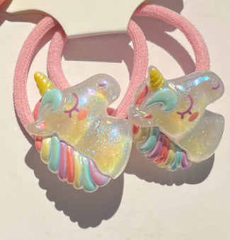 Wholesale Glittery glow-in-the-dark cute princess beaded hair tie