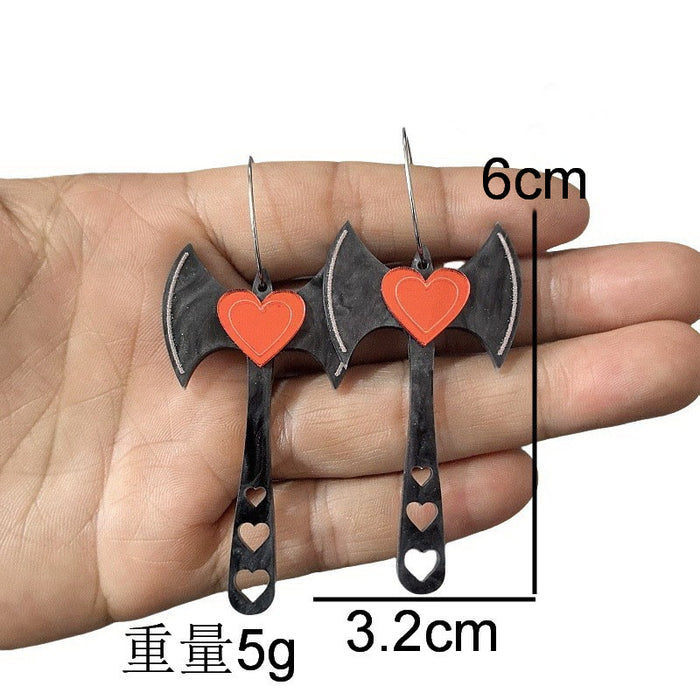 Wholesale  funny love axe earrings earrings female accessories