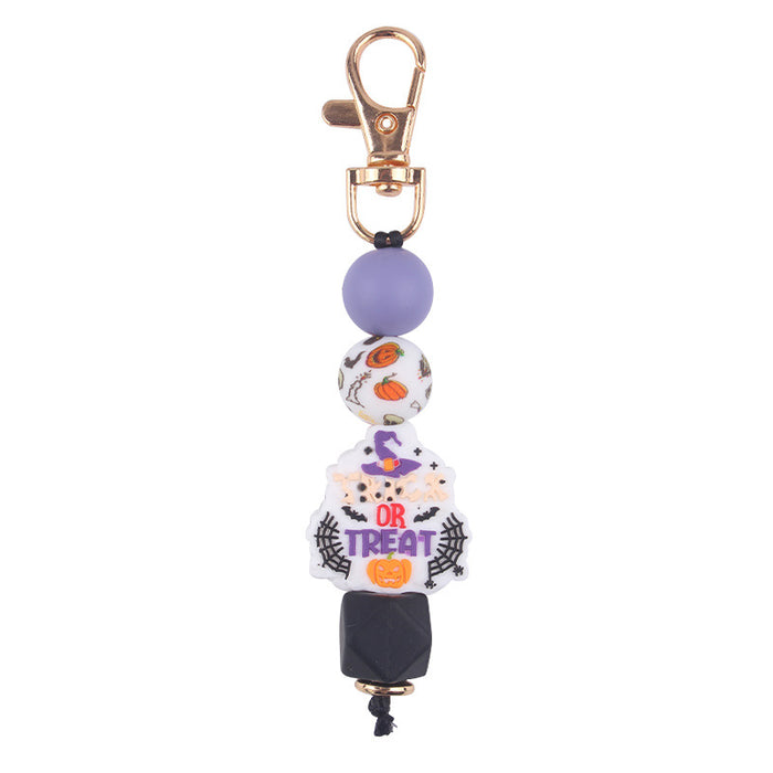 Wholesale Cartoon Halloween Silicone Bead Keychain JDC-KC-GuangTian040