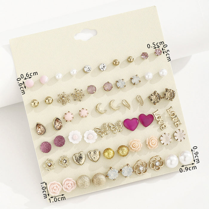 Wholesale Simple Alloy Heart Earring Set