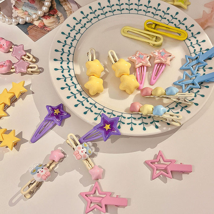 Wholesale Cute Colorful Five-pointed Star Dopamine Hair Clips JDC-HC-Shuy002