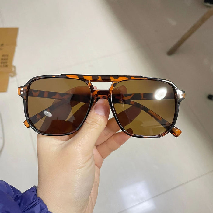 Wholesale  Double Beam Sunglasses Large Frame Sunshade Ocean Pieces Sunglasses