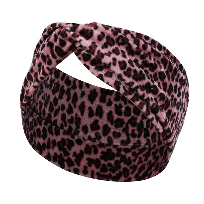 Wholesale Leopard Print Elastic Cross Hairband JDC-HD-Jint005