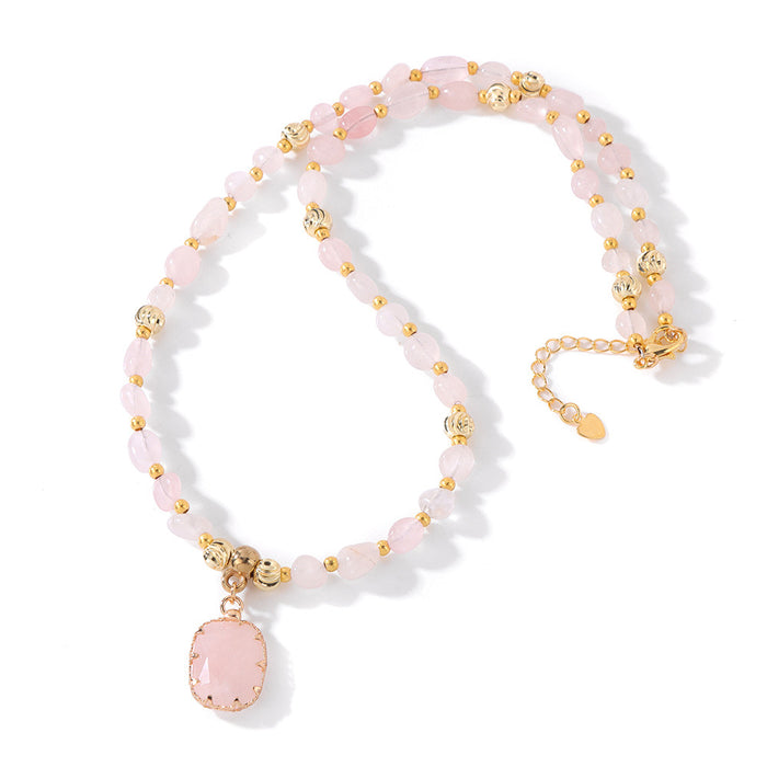 Wholesale Inlaid pendant pumpkin shaped beads and irregular stone beaded necklace