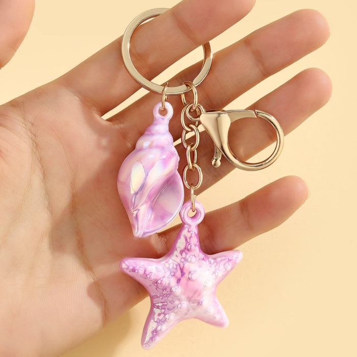 Wholesale Marine Life Watercolor Starfish Keychain